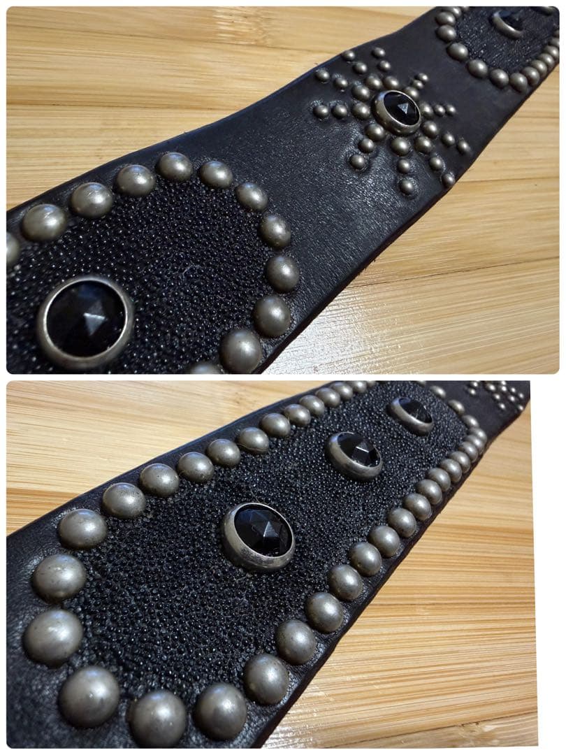 ⭐️美品⭐️HTC⭐️オーバルスティングレイ⭐️ブラックレザー&ブラックストーン⭐️36