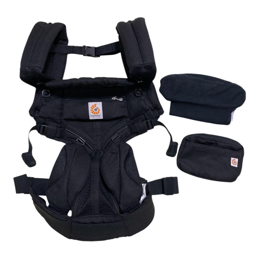 美品 エルゴ 抱っこ紐 オムニ360 クールエアー　ポーチ付　ブラック メッシュ