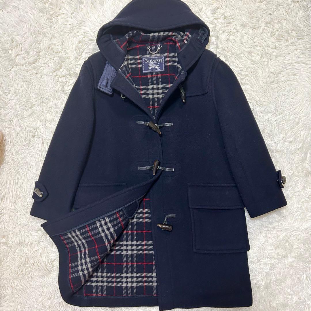 BURBERRY バーバリー　ダッフルコート　ノバチェック　ネイビーフリーサイズ