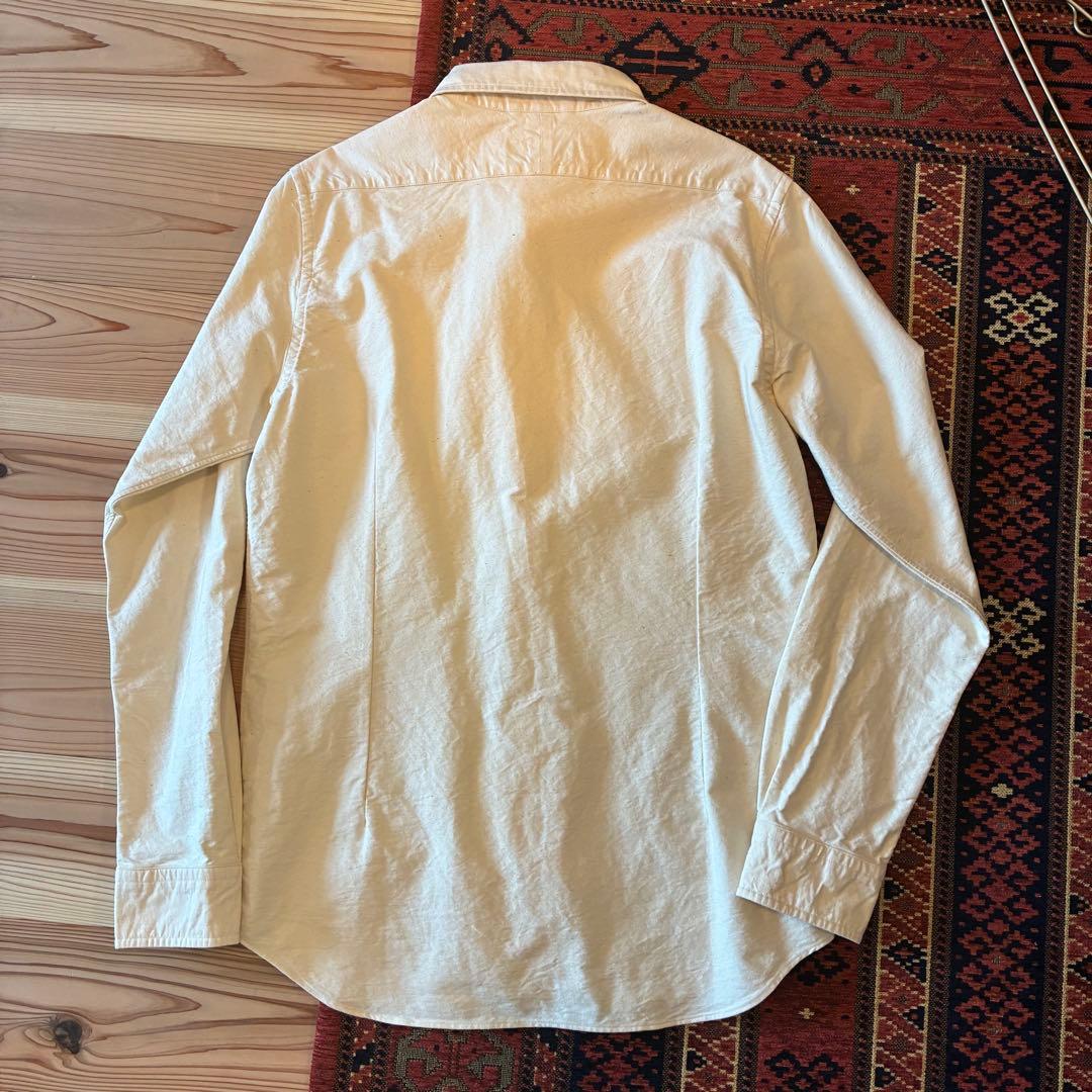 ナイジェルケーボン　ブリティッシュオフィサーズシャツ　アイボリー48