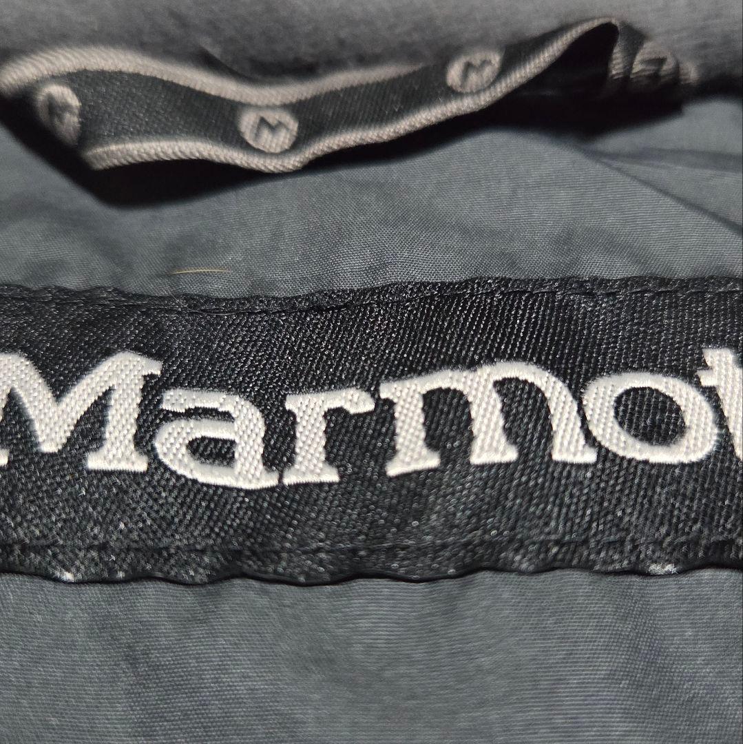 美品 テック系古着Marmotマウンテンパーカー現行ブルーネイビードローコードL