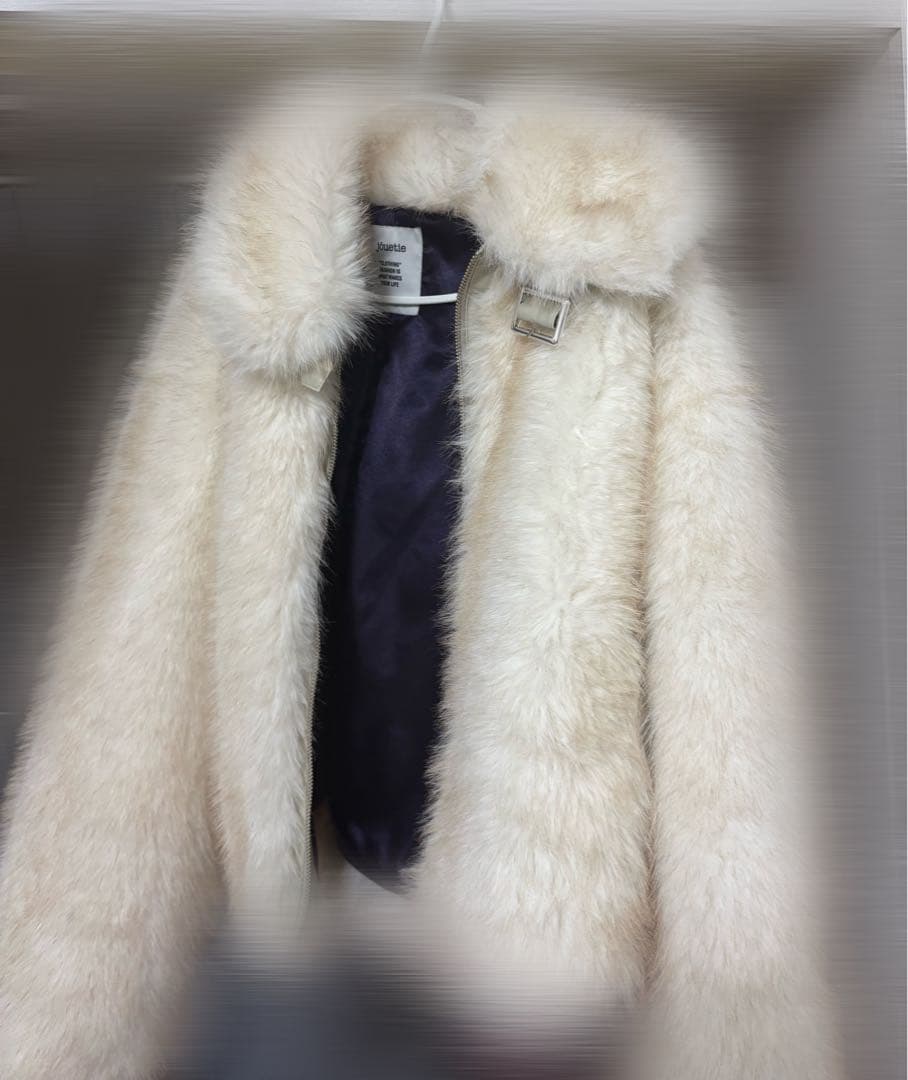 jouetie ベルトミドルファーコート アイボリー