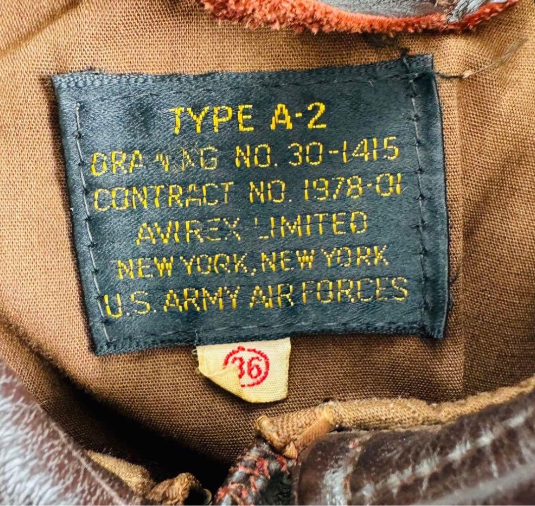 AVIREX アヴィレックス A-2 レザージャケット 36