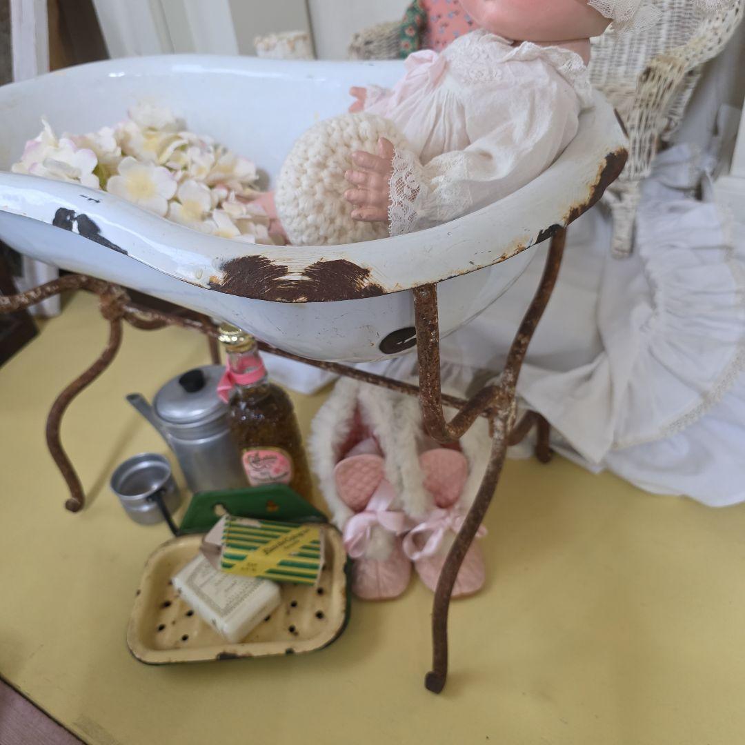 フランスアンティーク　ホーロー　バスタブ　フレンチシャビーブロカント