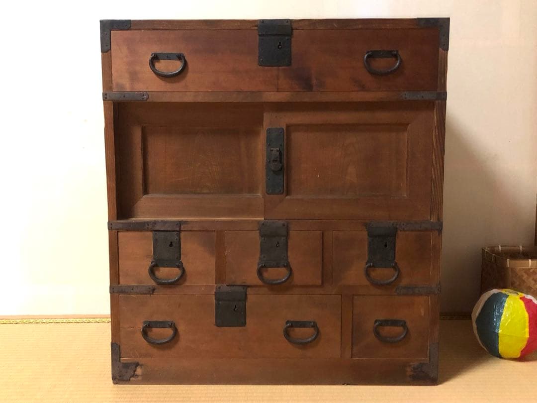 古い箪笥 ヴィンテージ 昭和レトロ 小物入れ 当時物 民芸品