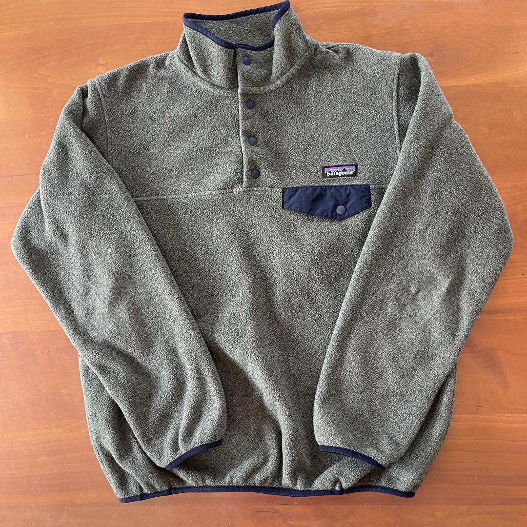 Patagonia Snap-Tフリース★ネイビー×グレーレディースM柴田ひかり
