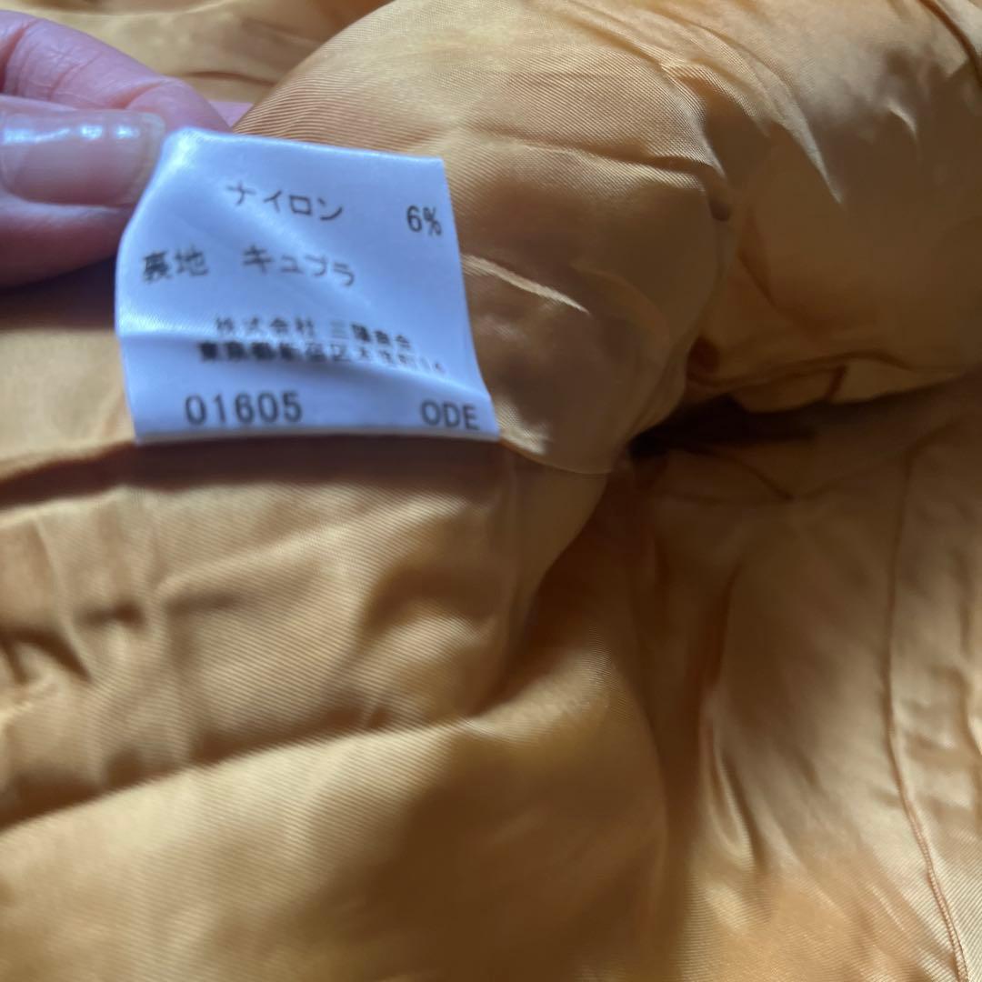 バーバリー厚手の黄色ダブルハーフコート