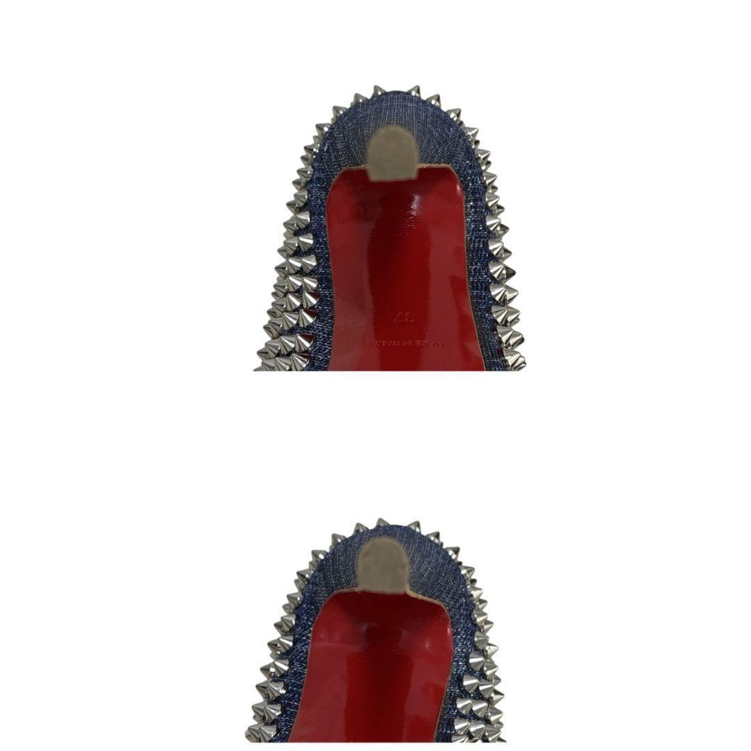 極美品★クリスチャンルブタン パンプス ハイヒール スタッズ オープントゥ 37