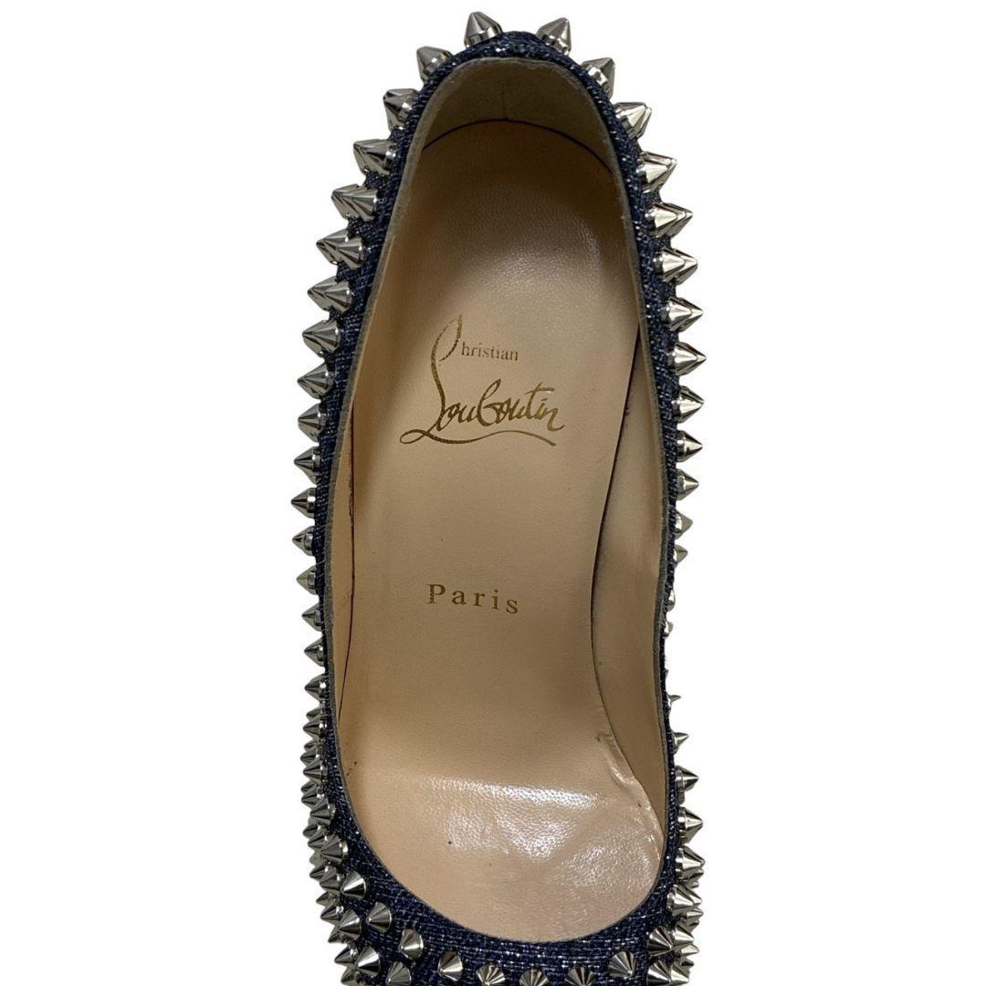 極美品★クリスチャンルブタン パンプス ハイヒール スタッズ オープントゥ 37