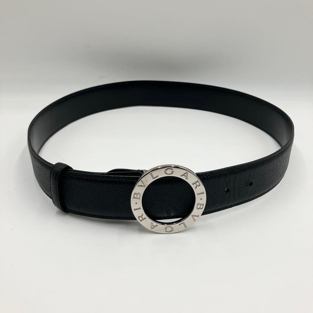 箱付き極美品✨ブルガリ ベルト サークルロゴ ビーゼロワン レザー ブラック