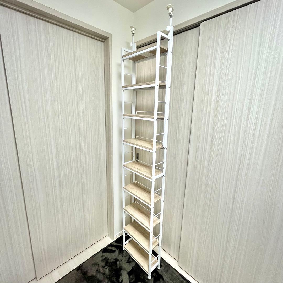 山善 YAMAZEN 本棚 突っ張り スリム ラック