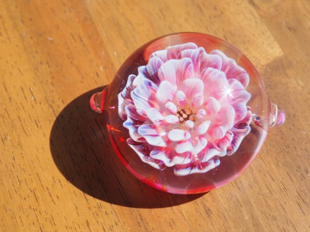 ꫛꫀꪝ硝子の髪飾り★ポンポネグラス★ヘアゴム 「想像の花」pink