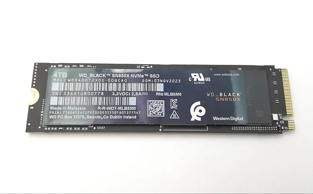 内蔵型SSD WD_BLACK SN850X 4TB NVMe SSD wd black