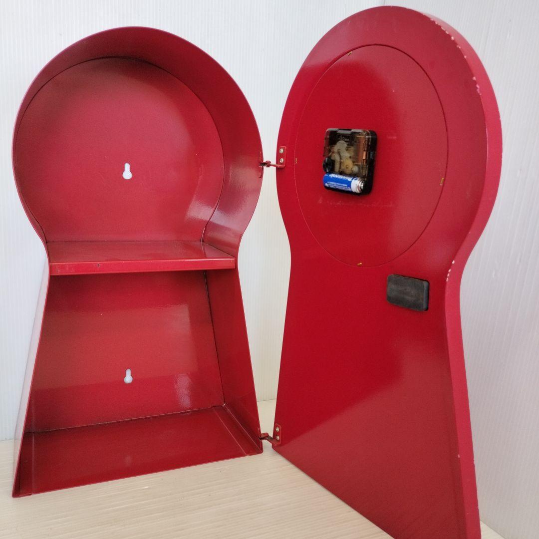 北欧IKEA PS 1995 鍵穴型 掛時計 置時計 収納有赤レッド