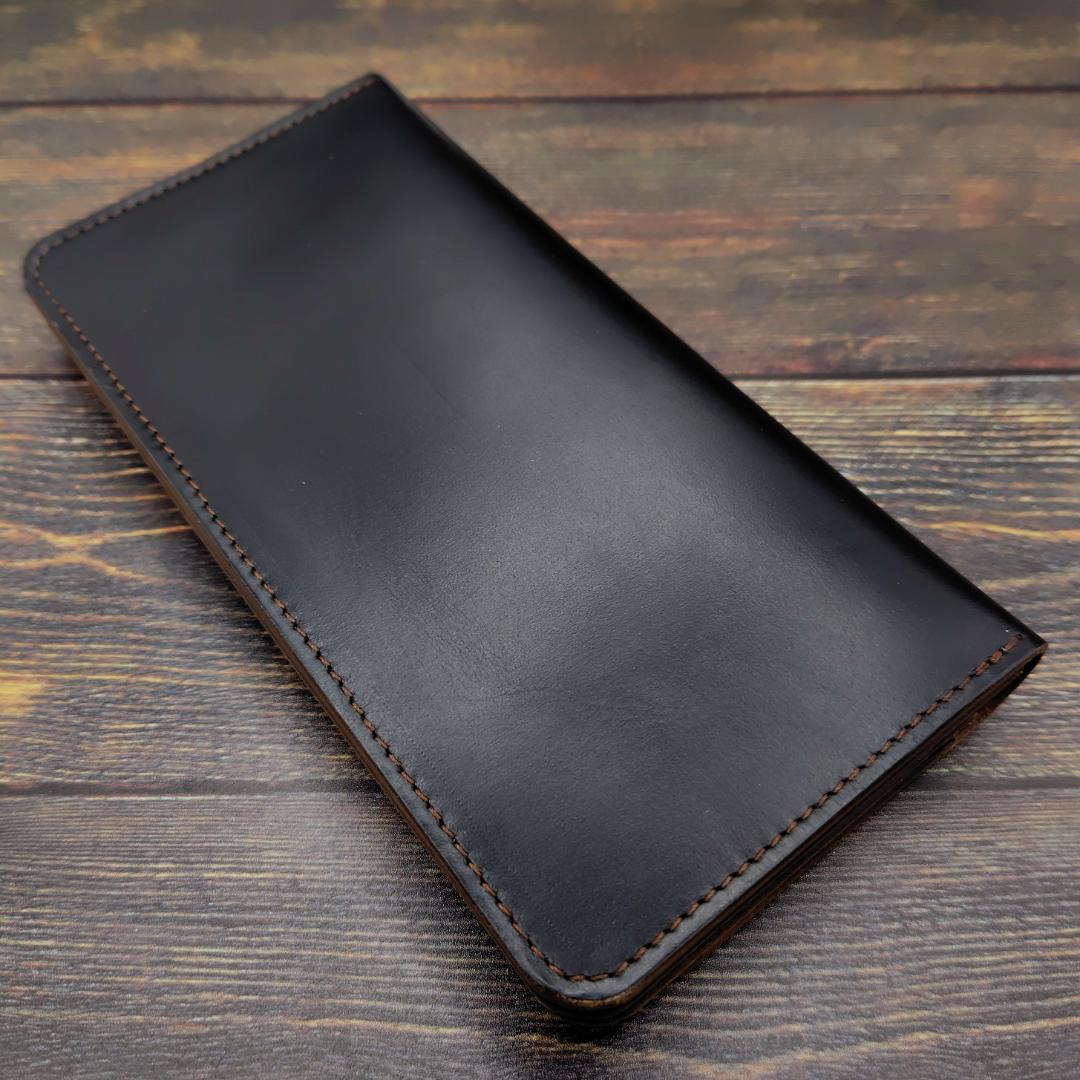 クロムエクセル ロングトラッカーウォレット ハンドメイド 本革 茶芯ブラック