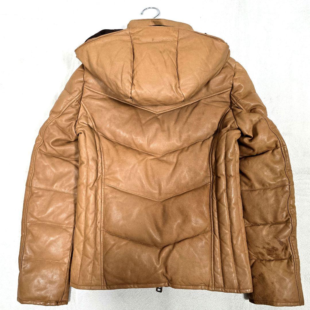 エーゼイバイジュンハシモト レザー ダウンジャケット 羊革 2way キャメルM