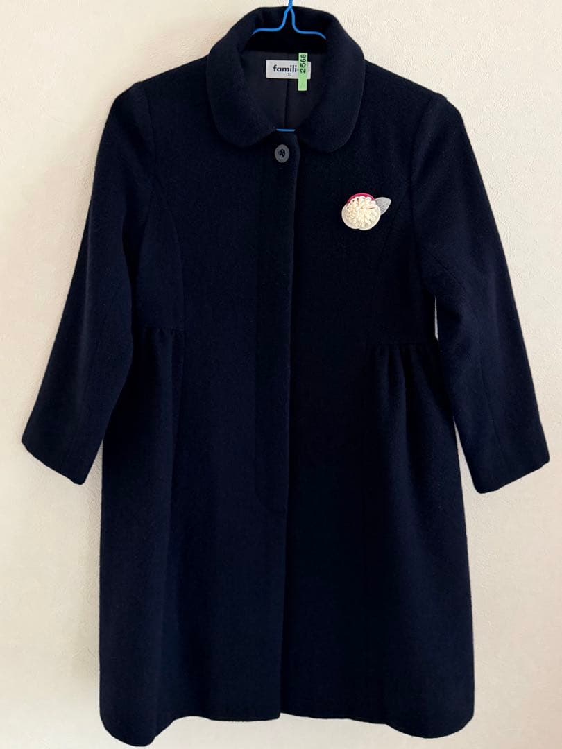 familiar⭐︎ファミリア⭐︎ネイビー ウールコート 襟付き　130㎝