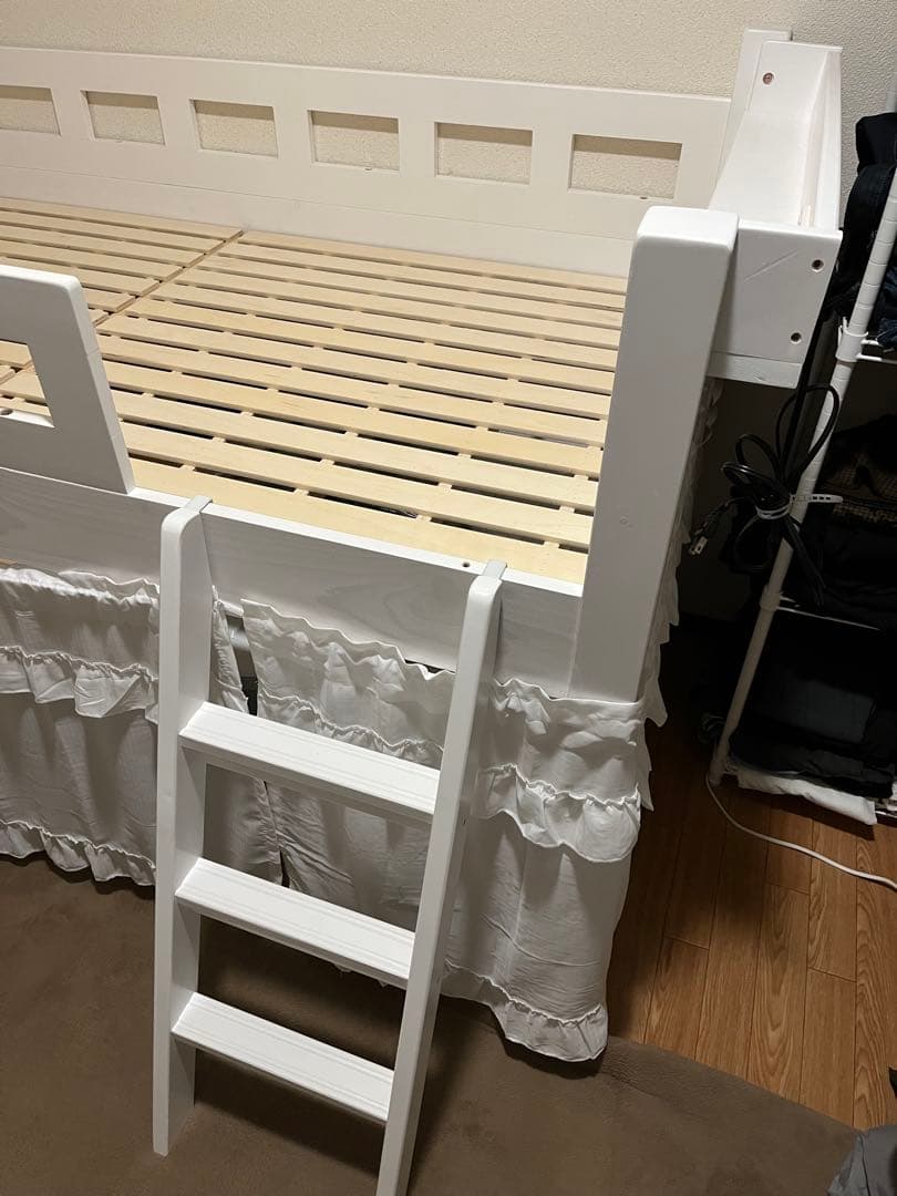 ホワイト ロフトベッド シングル・ショート