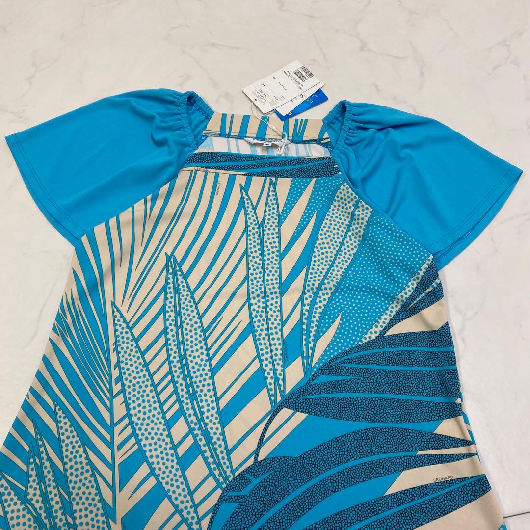 タグ付き新品★LEONARD レオナール ミニワンピース チュニック 半袖 40