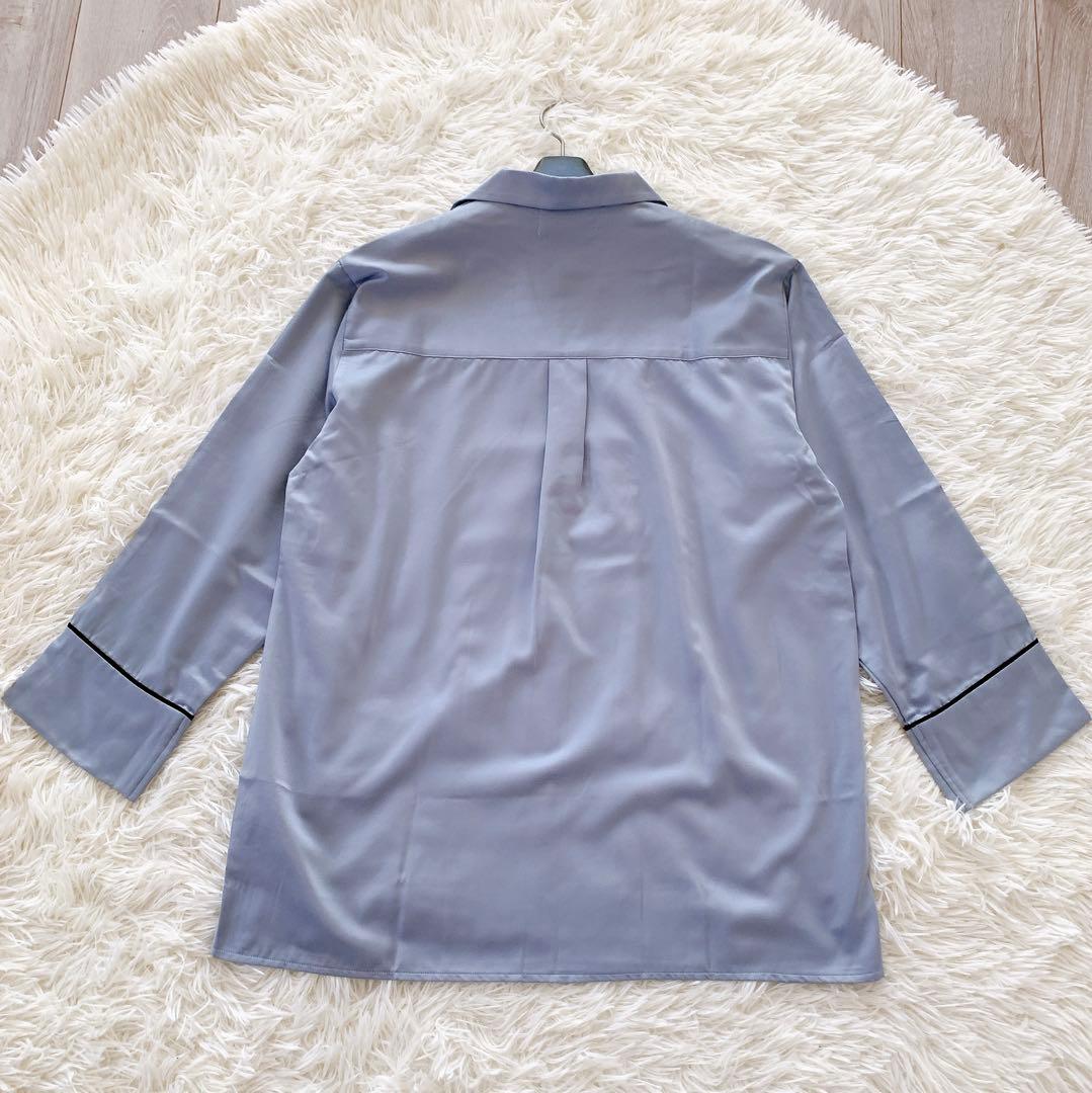 ジェラートピケ　ルームウェア　フリー　カシミヤ混　長袖　サテン　パジャマ　セット