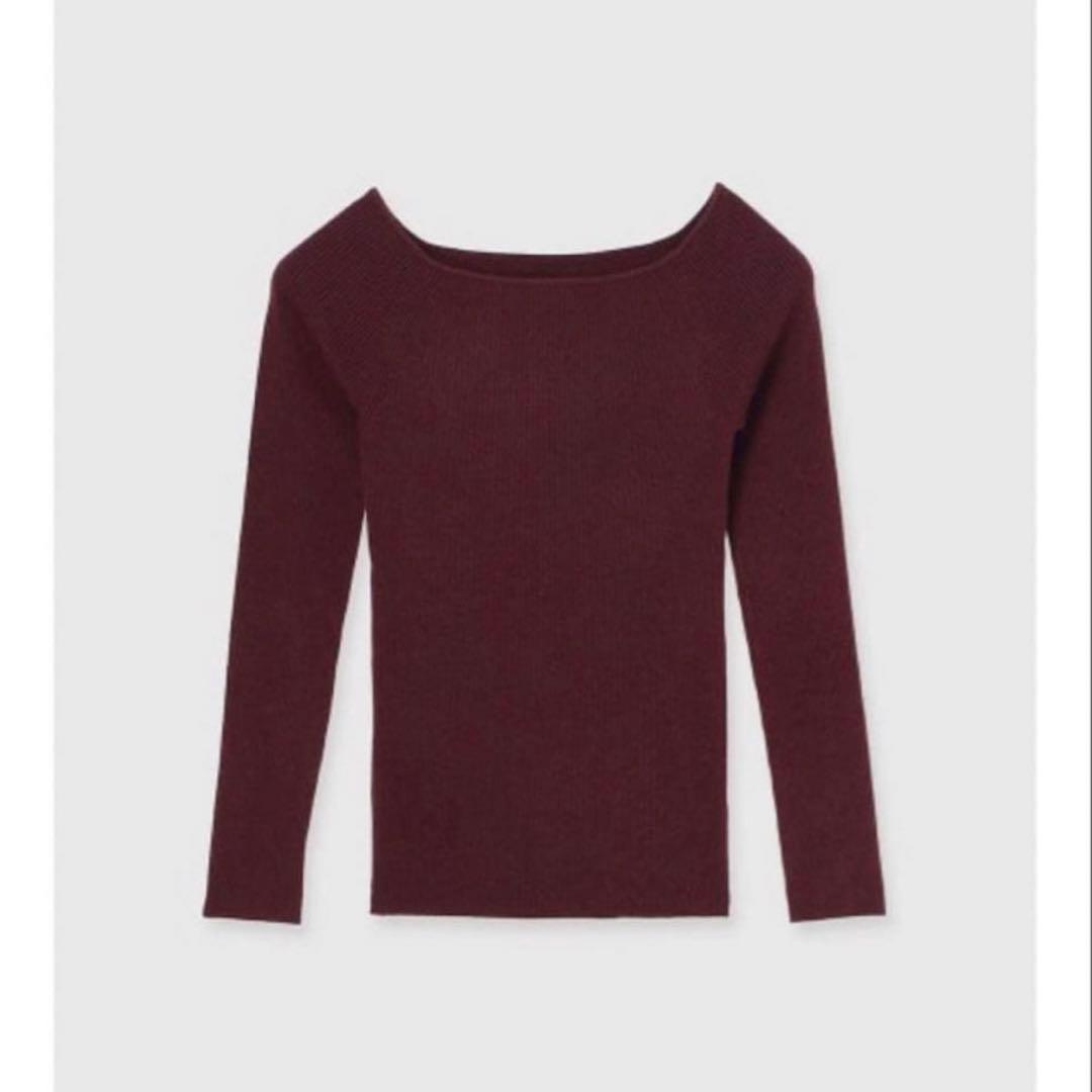 anuans シルクカシミヤブレンドボートネックニット