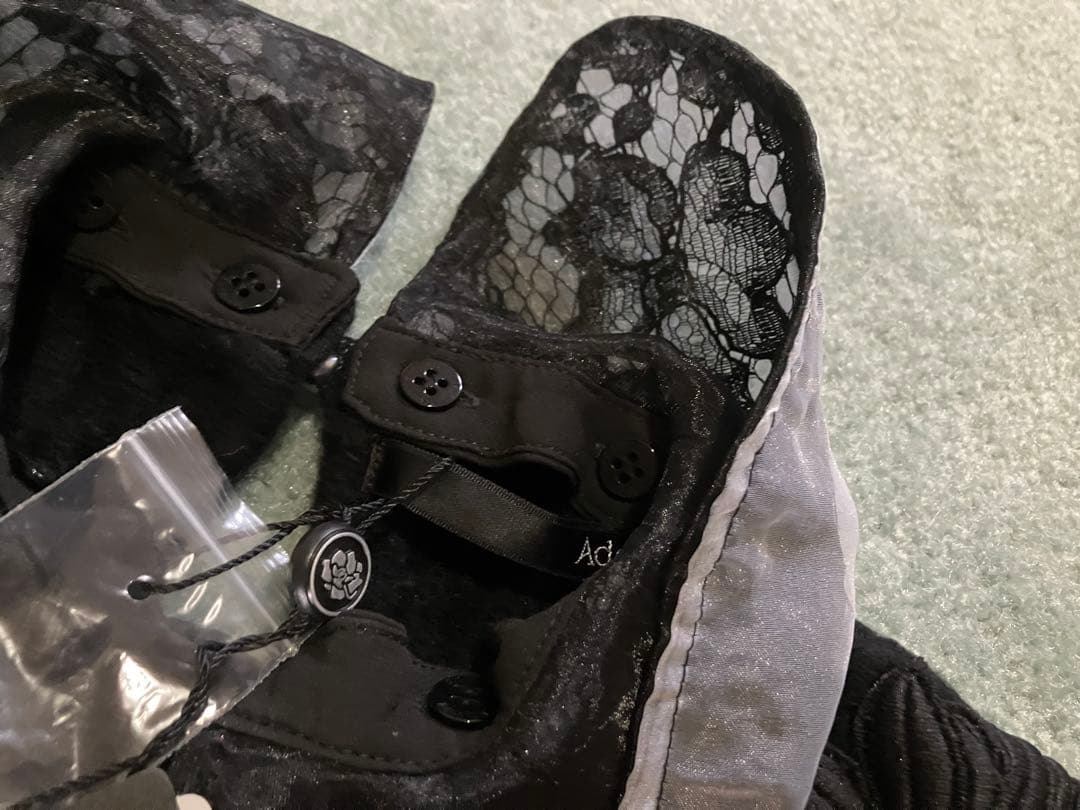 Adonisis アドニシス レースモチーフ つけ襟ケーブルニット 黒