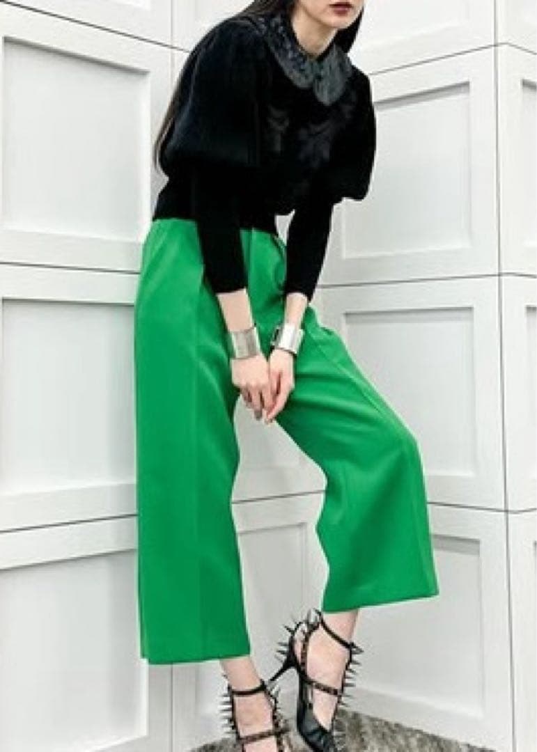 Adonisis アドニシス レースモチーフ つけ襟ケーブルニット 黒