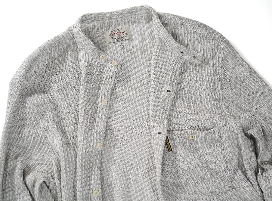 イタリア製 90s ARMANI JEANS スタンドカラー シャツ M