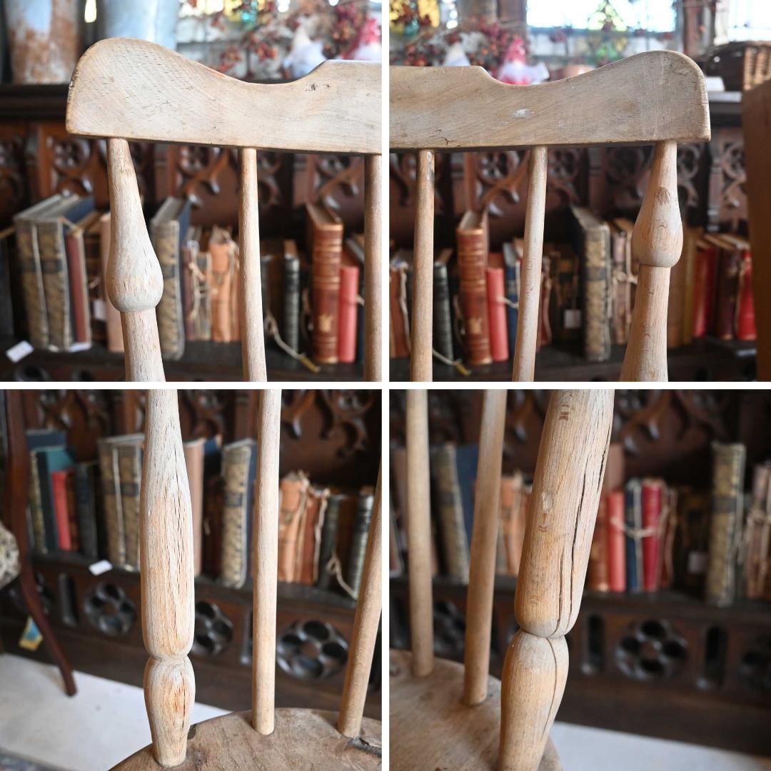 L3705-1-2 英国アンティーク アイベックスチェア キッチンチェア 剝離