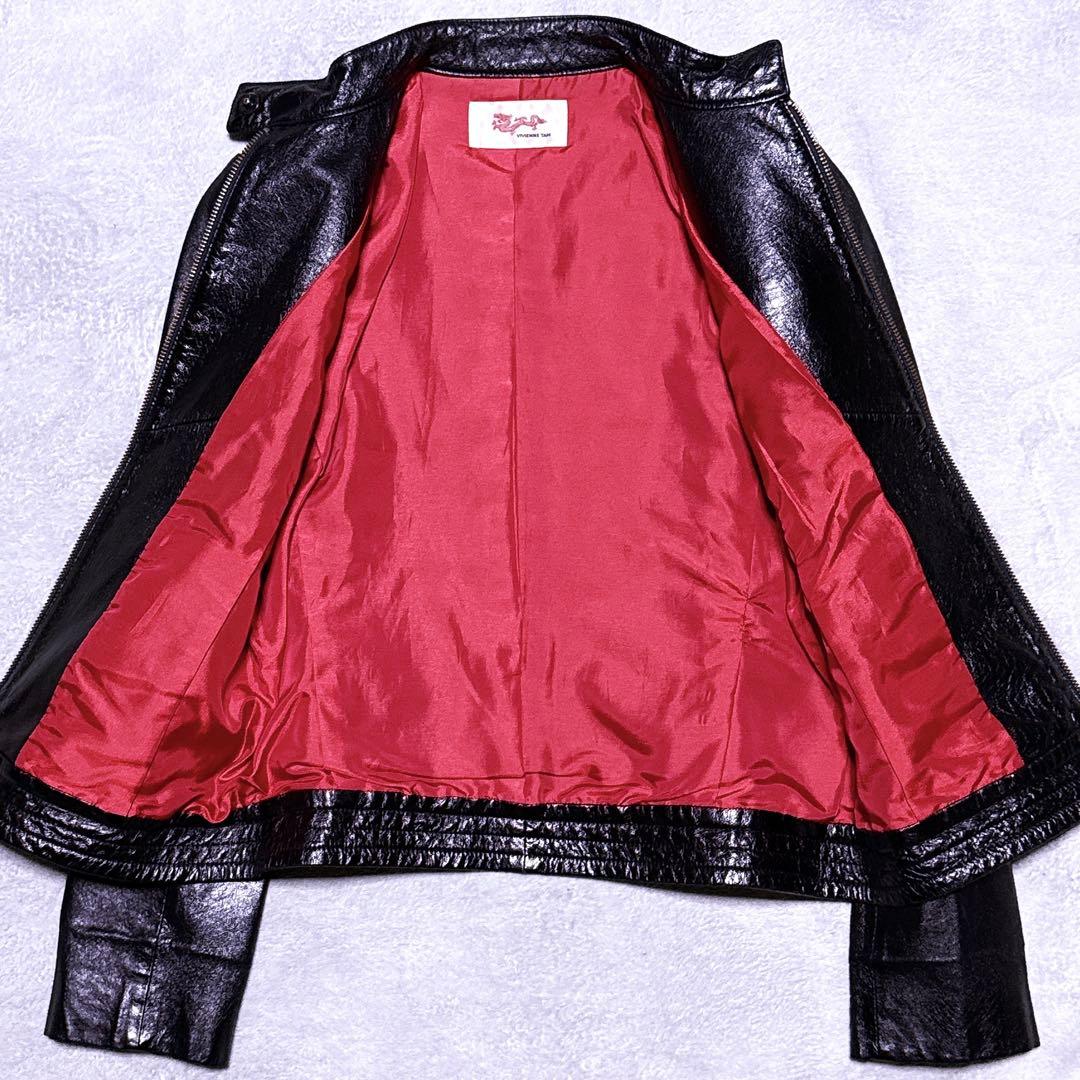 【極美品】ヴィヴィアンタム ライダース シングル ドラゴン ジップ 黒 赤