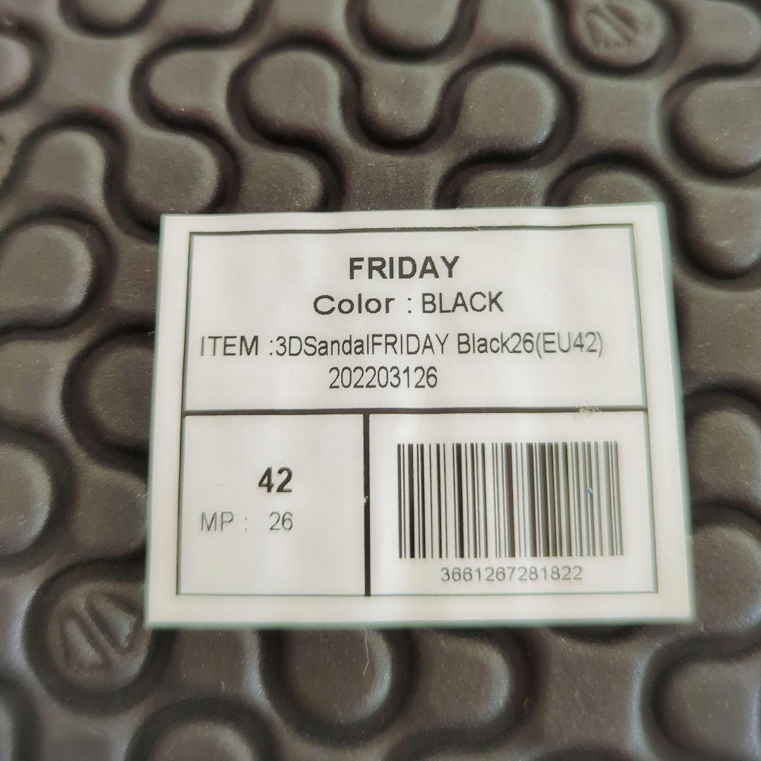 新品⭐️SIDAS 3D Sandal Friday サンダル　黒 サイズ42