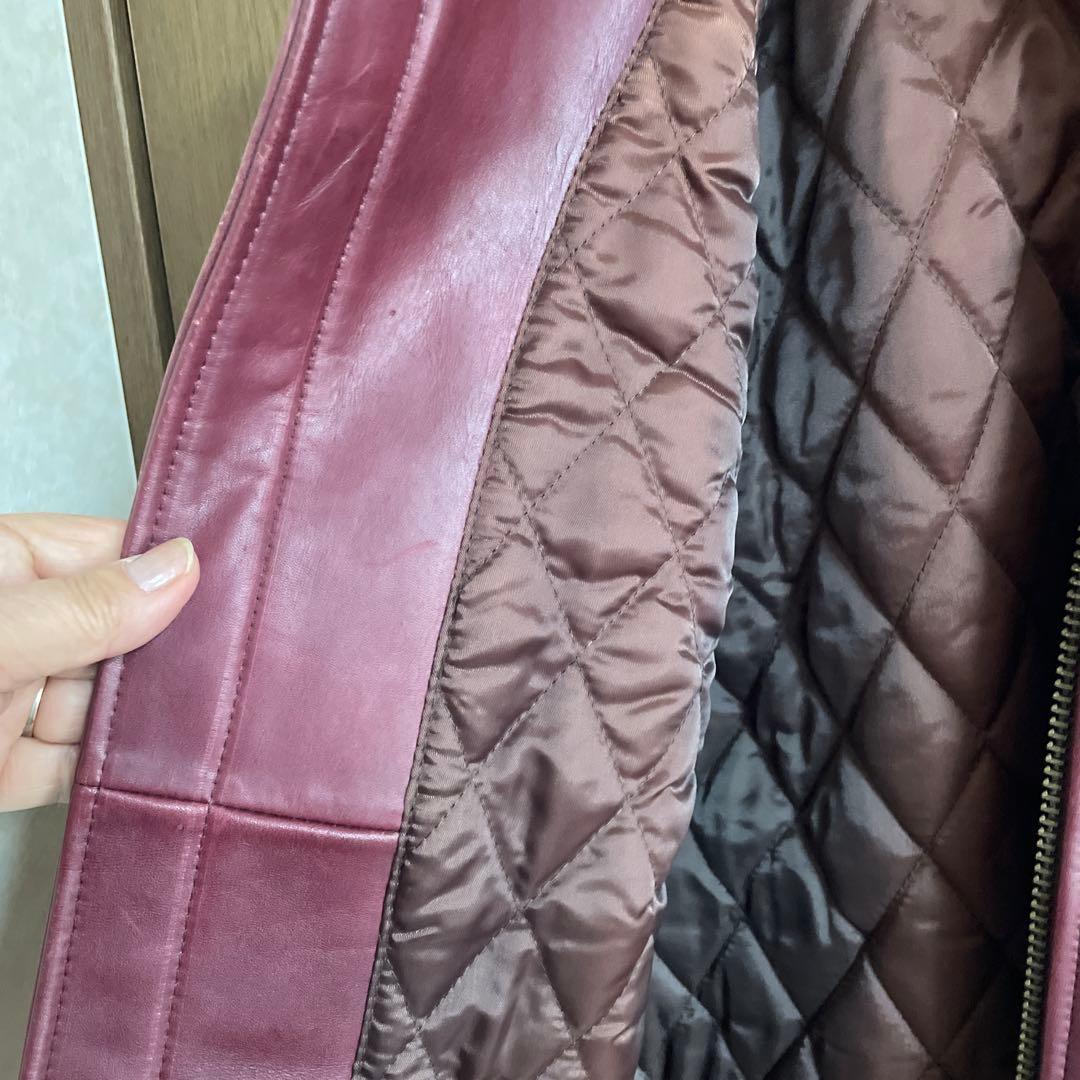 ウインドアーマー　シングルライダース　本革LL レッド