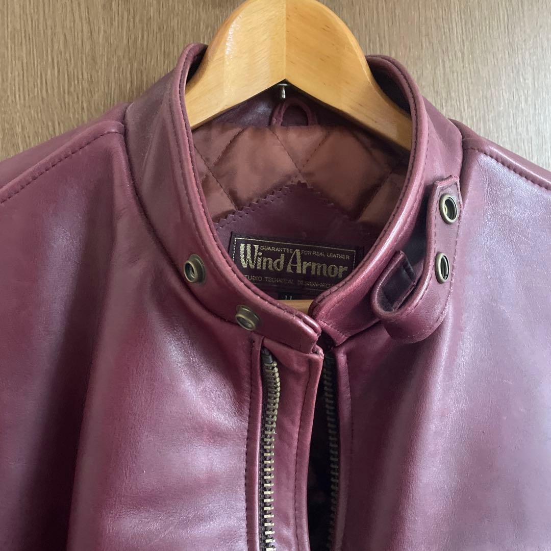 ウインドアーマー　シングルライダース　本革LL レッド