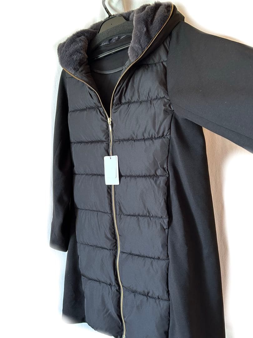 s*a様 MEDOCフード付きロングダウンジャケット チャコールグレー