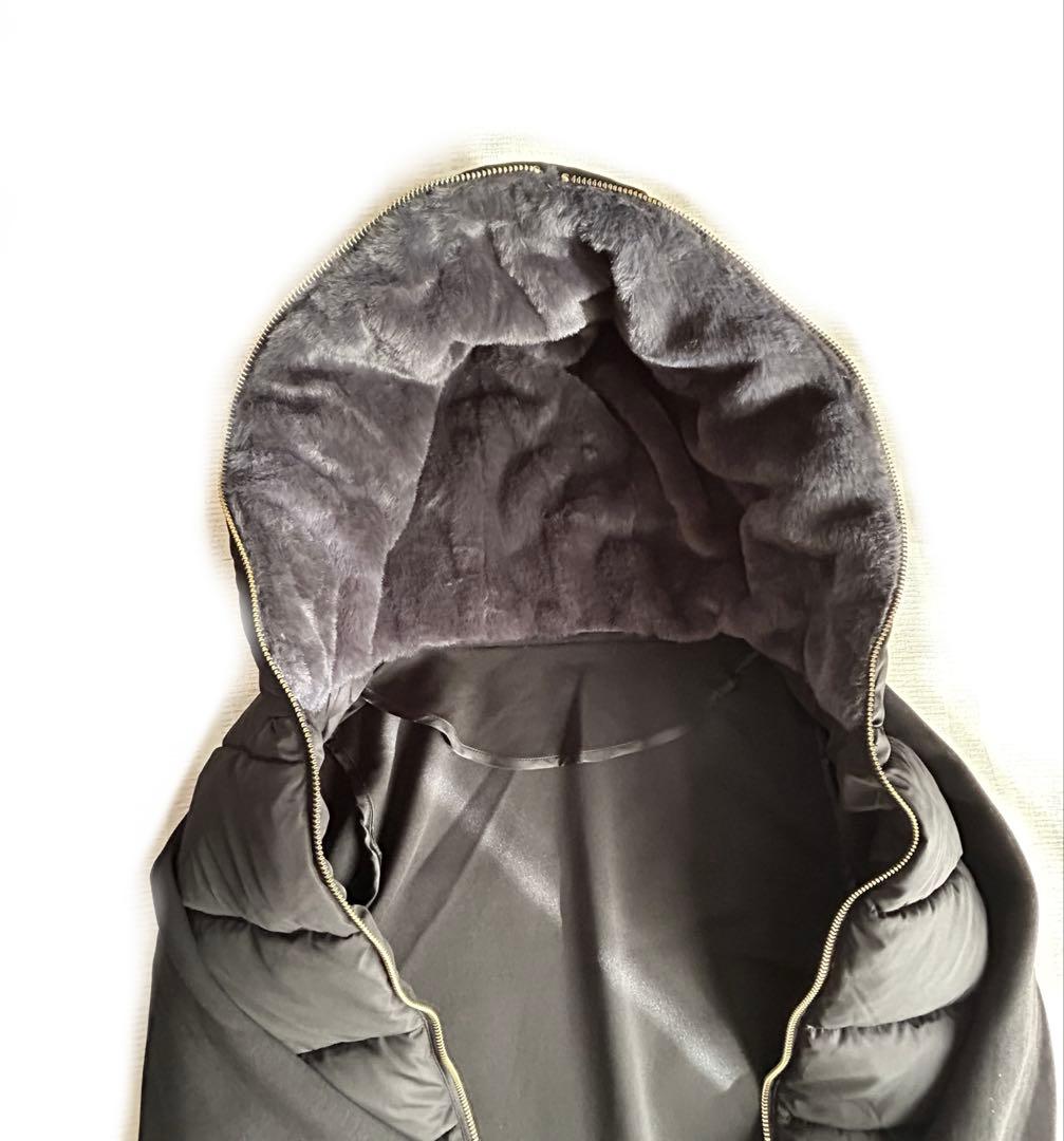 s*a様 MEDOCフード付きロングダウンジャケット チャコールグレー