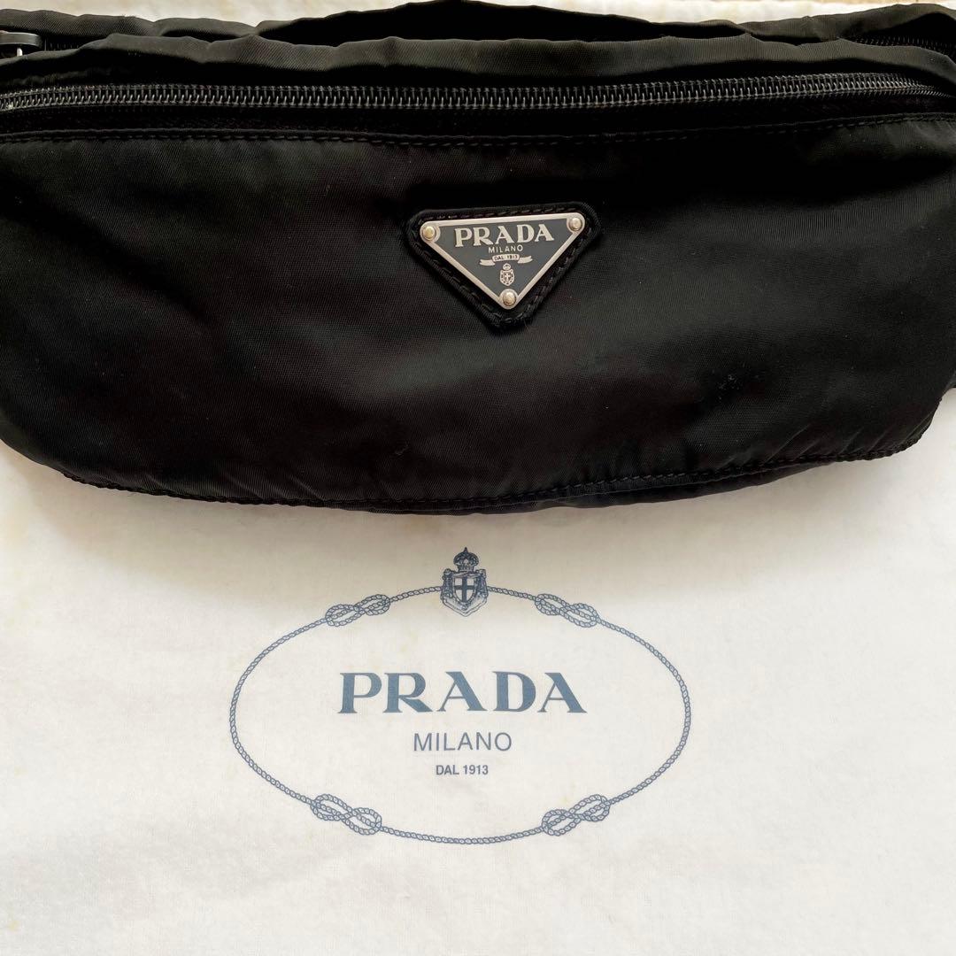 PRADA ブラック ボディバッグ 黒 ナイロン ウエストポーチ　プラダ