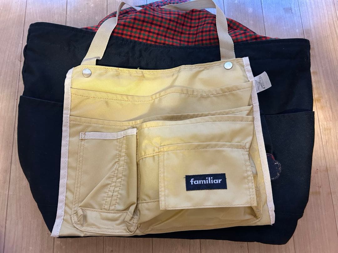 ファミリア familiar マザーズバック 赤チェック インナーバック付