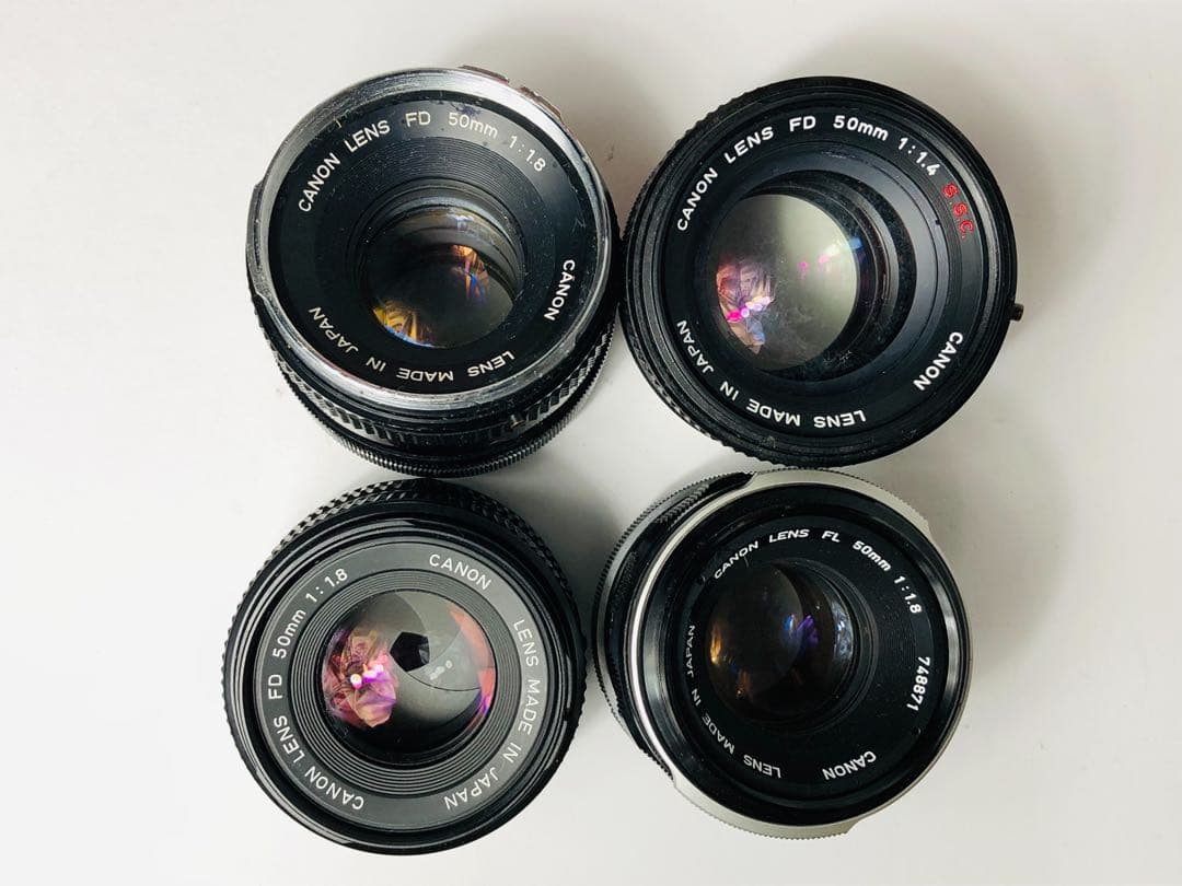 Canon 単焦点レンズ 4本 まとめて カメラレンズ 動作未確認 ジャンク