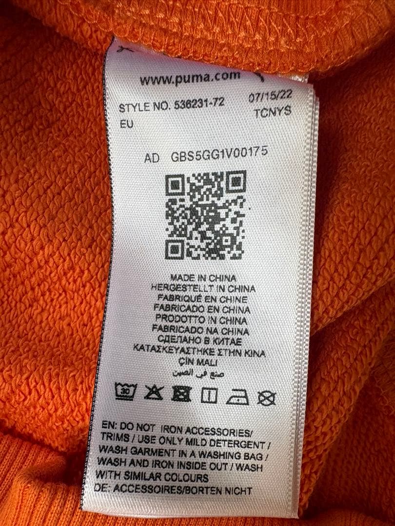 AMI×PUMAオレンジフーディーUS M新品タグ付