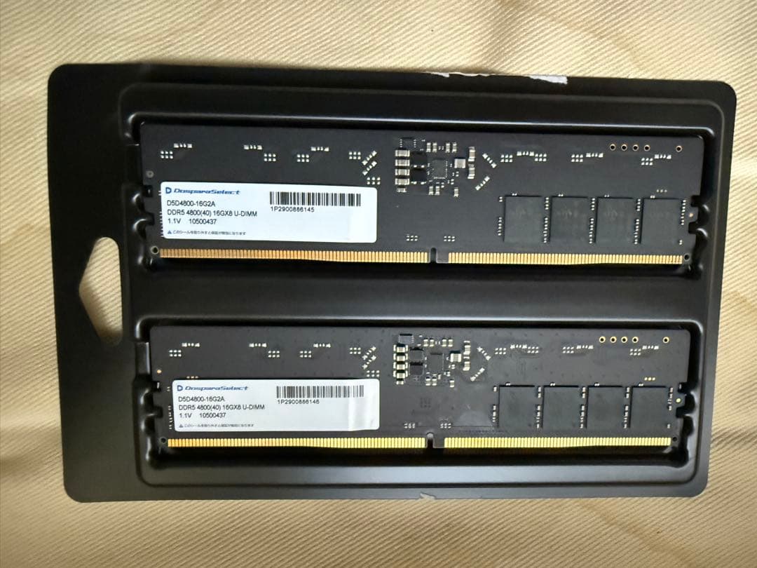 DDR5 メモリー 16GBx2 4800MT/s (ドスパラセレクト)