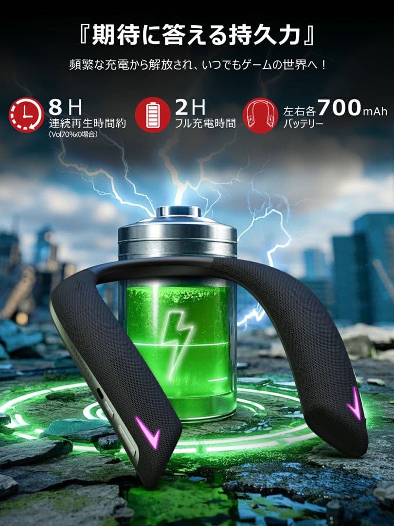 ム*店様 『遊音』ゲーミング ネックスピーカー サラウンド bluetooth5