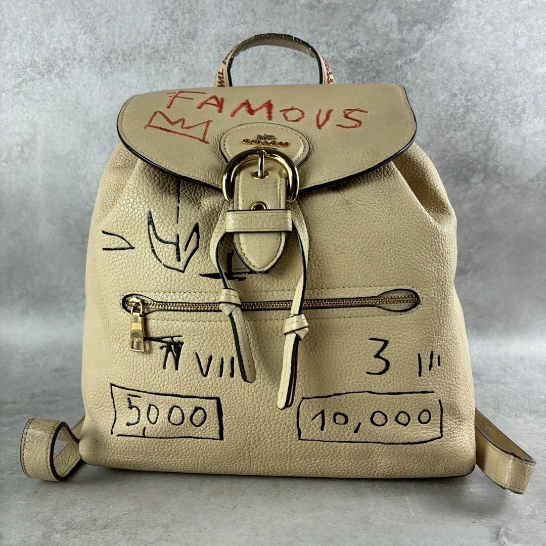 ✨稀少✨コーチ　リュック　バックパック　バスキア　コラボ　刺繍　アイボリー