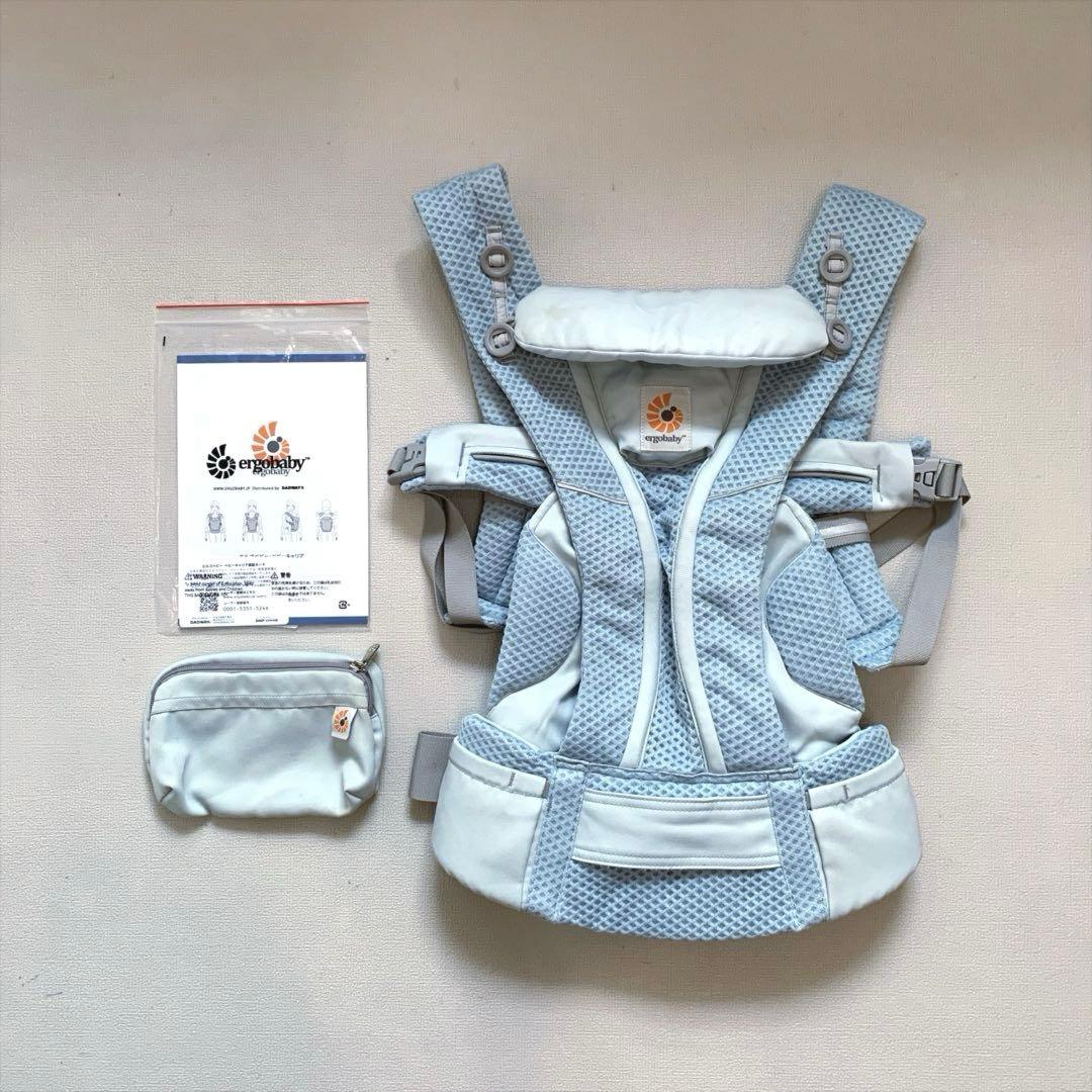 美品 エルゴベビー OMNI breeze オムニブリーズ　ミストブルー　新生児