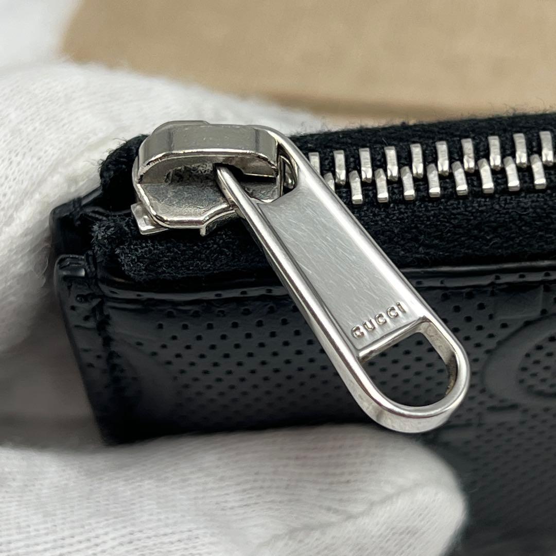 ✨極美品✨GUCCI グッチ　GGエンボス　L字ファスナー財布　＆カード