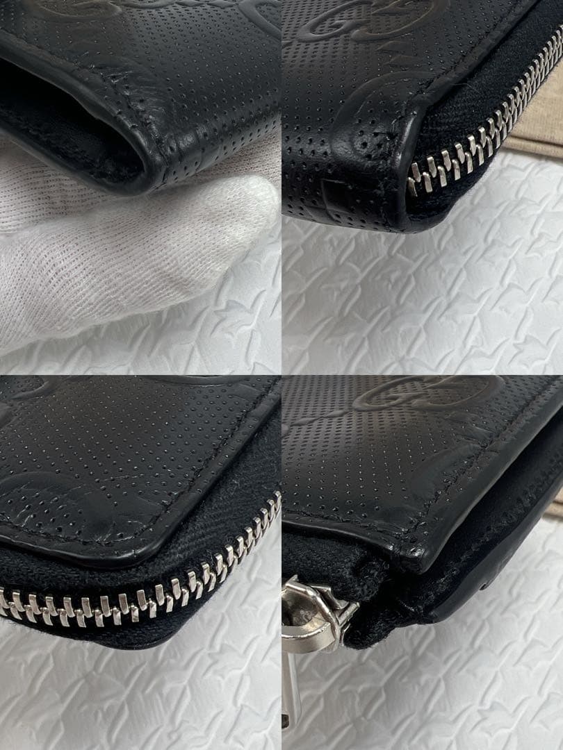 ✨極美品✨GUCCI グッチ　GGエンボス　L字ファスナー財布　＆カード