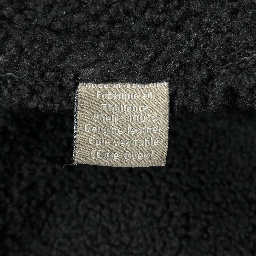 80s 90s カルバンクライン 本革 ムートンコート レザージャケット 黒