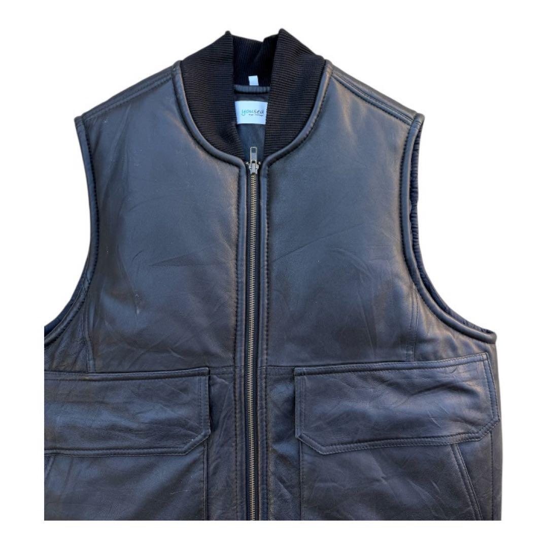 carhartt タイプ　Lサイズ レザーベストyoused 黒