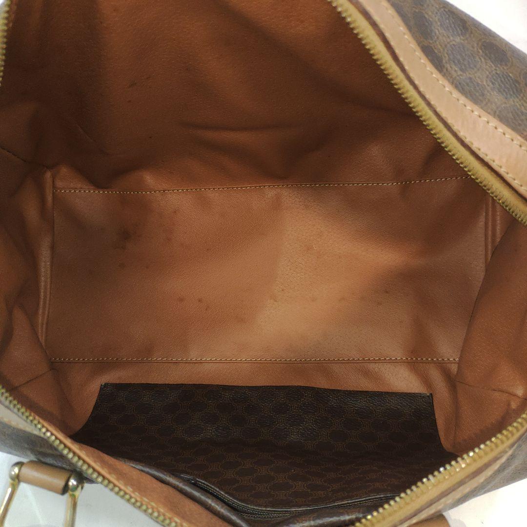 セリーヌ ボストンバッグ レザー×PVC A4可 マカダム柄 ブラウン