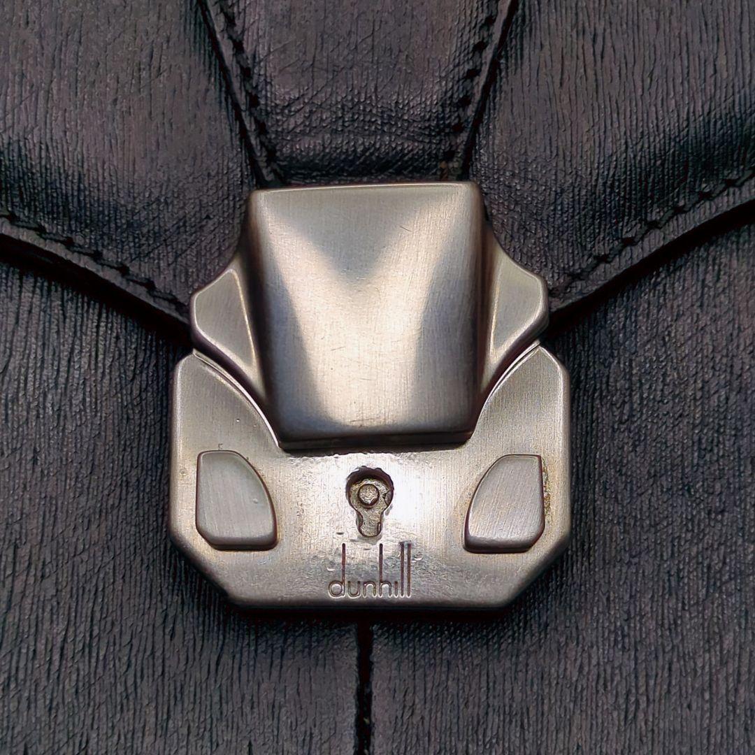 美品✨ダンヒル サイドカー ダレスバッグ レザー 黒 A4収納可 ロゴプレート