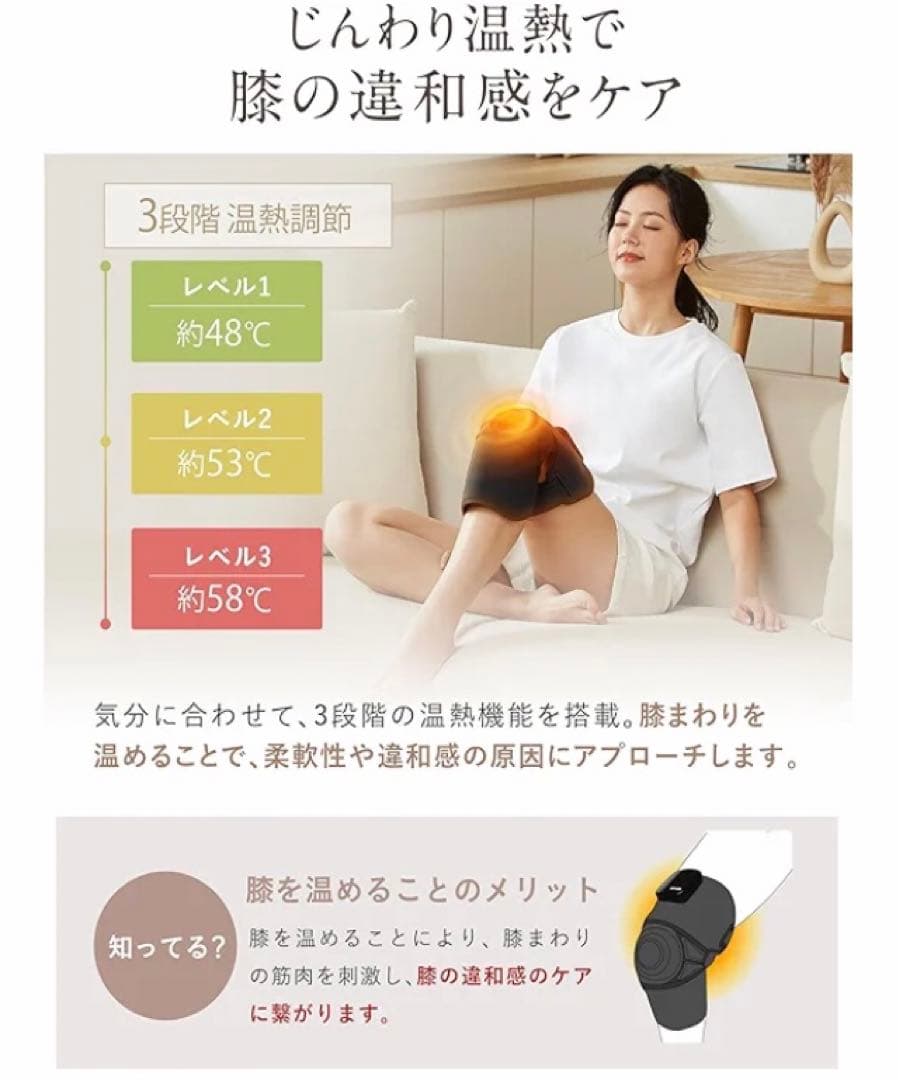NIPLUX HIZAMOMIN 膝ケア 温熱 加圧 膝サポーター 左右兼用